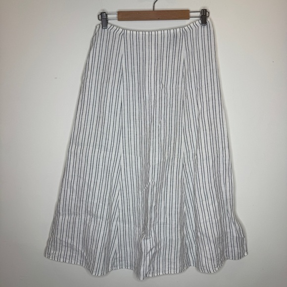 Theory Black and White Striped Midi Skirt - Picture 1 of 4